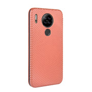 For Blackview A80 Carbon Fiber Texture Horizontal Flip TPU + PC + PU Leather Case with Card Slot(Brown)