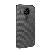 For Blackview A80 Carbon Fiber Texture Horizontal Flip TPU + PC + PU Leather Case with Card Slot(Black)