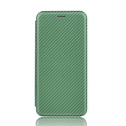 For Blackview A80 Carbon Fiber Texture Horizontal Flip TPU + PC + PU Leather Case with Card Slot(Green)