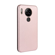 For Blackview A80 Carbon Fiber Texture Horizontal Flip TPU + PC + PU Leather Case with Card Slot(Pink)