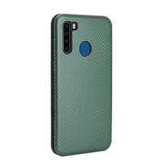 For Blackview A80 Pro Carbon Fiber Texture Horizontal Flip TPU + PC + PU Leather Case with Card Slot(Green)