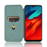 For Blackview A80 Pro Carbon Fiber Texture Horizontal Flip TPU + PC + PU Leather Case with Card Slot(Green)