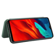 For Blackview A80 Pro Carbon Fiber Texture Horizontal Flip TPU + PC + PU Leather Case with Card Slot(Green)