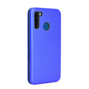 For Blackview A80 Pro Carbon Fiber Texture Horizontal Flip TPU + PC + PU Leather Case with Card Slot(Blue)