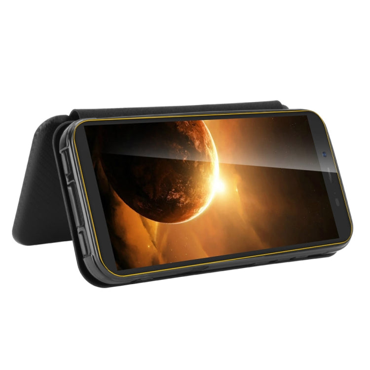 For Blackview BV5500 / BV5500 Pro / BV5500 Plus Carbon Fiber Texture Horizontal Flip TPU + PC + PU Leather Case with Card Slot(Black)