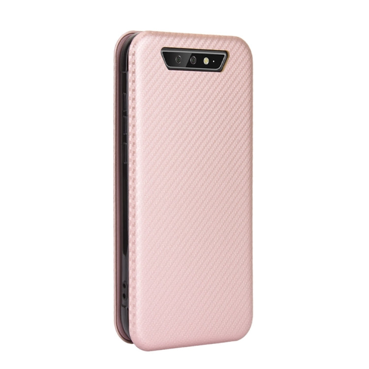 For Blackview BV5500 / BV5500 Pro / BV5500 Plus Carbon Fiber Texture Horizontal Flip TPU + PC + PU Leather Case with Card Slot(Pink)