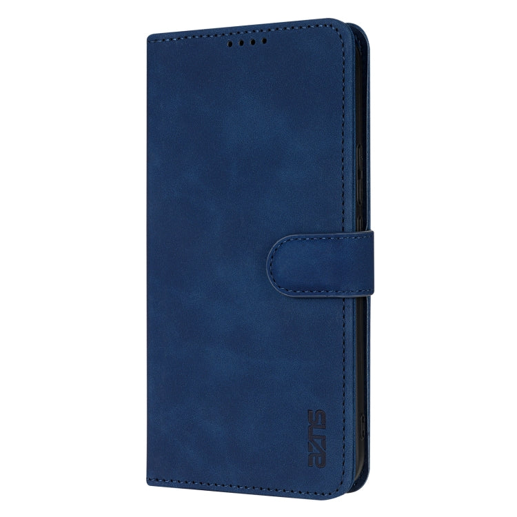 For Samsung Galaxy S25 5G AZNS Skin Feel Calf Texture Flip Leather Phone Case(Blue)