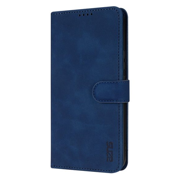 For Samsung Galaxy S25 5G AZNS Skin Feel Calf Texture Flip Leather Phone Case(Blue)