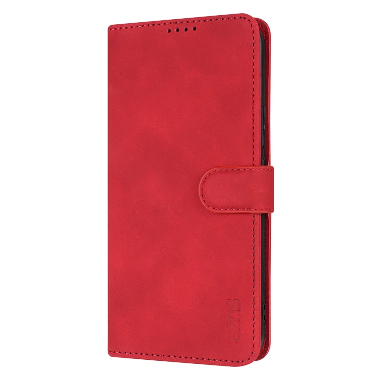 For Samsung Galaxy S25 5G AZNS Skin Feel Calf Texture Flip Leather Phone Case(Red)