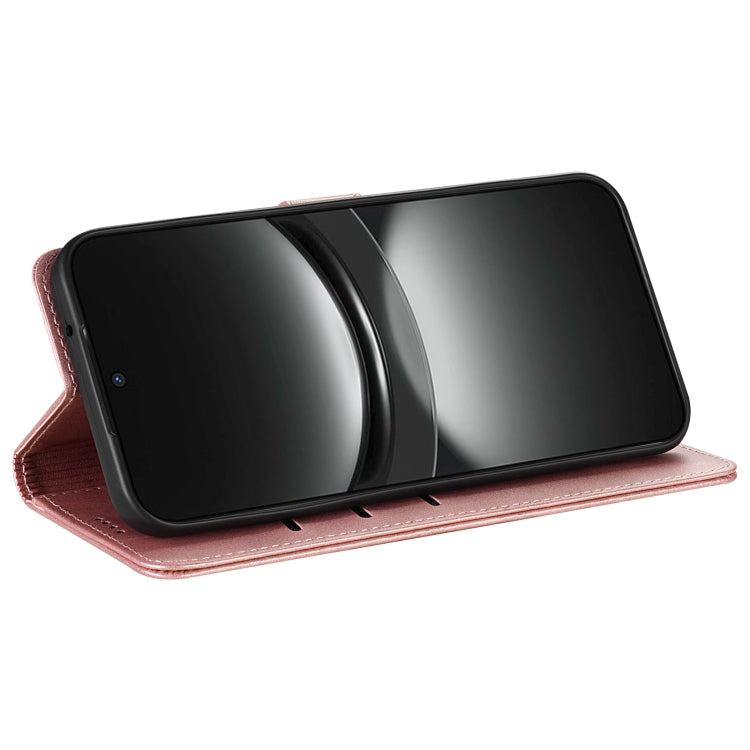 For Samsung Galaxy S25 5G AZNS Skin Feel Calf Texture Flip Leather Phone Case(Rose Gold)