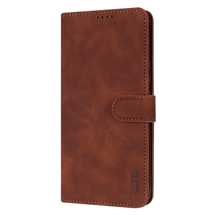 For Samsung Galaxy S25+ 5G AZNS Skin Feel Calf Texture Flip Leather Phone Case(Brown)