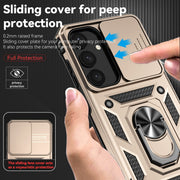 For Samsung Galaxy S25 5G Sliding Camshield Holder Phone Case(Gold)