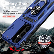 For Samsung Galaxy S25 5G Sliding Camshield Holder Phone Case(Blue)