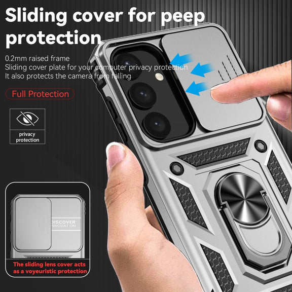 For Samsung Galaxy S25 5G Sliding Camshield Holder Phone Case(Silver)