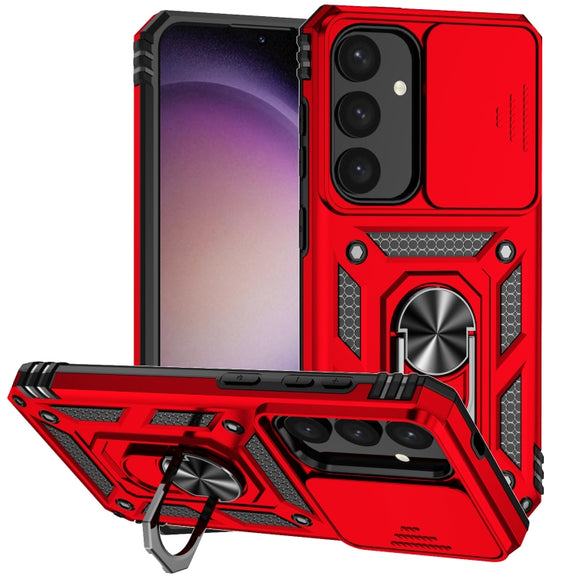 For Samsung Galaxy S25+ 5G Sliding Camshield Holder Phone Case(Red)