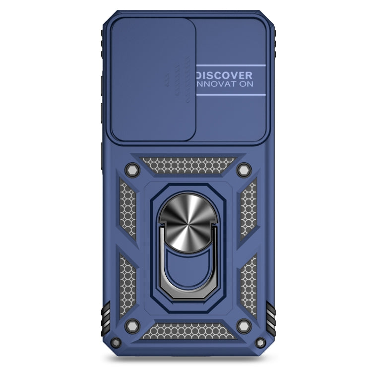 For Samsung Galaxy S25+ 5G Sliding Camshield Holder Phone Case(Blue)