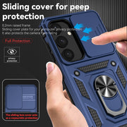For Samsung Galaxy S25+ 5G Sliding Camshield Holder Phone Case(Blue)