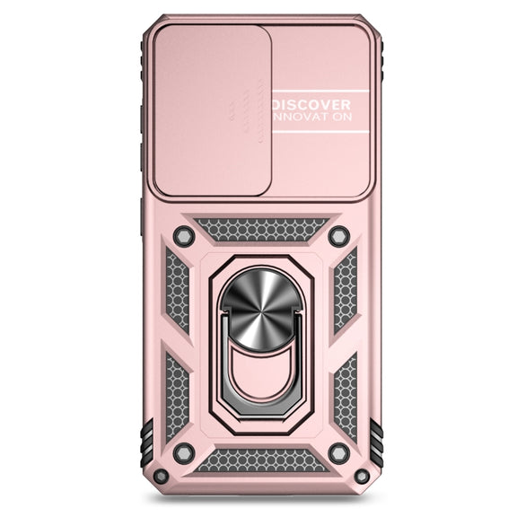 For Samsung Galaxy S25+ 5G Sliding Camshield Holder Phone Case(Rose Gold)