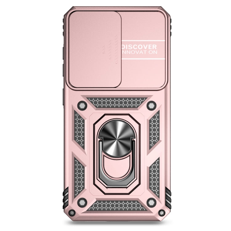 For Samsung Galaxy S25+ 5G Sliding Camshield Holder Phone Case(Rose Gold)