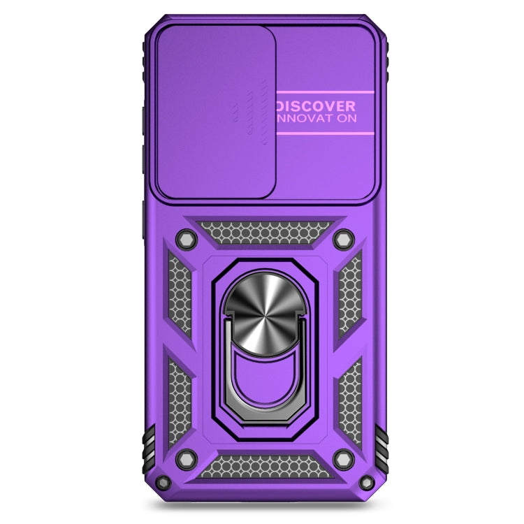 For Samsung Galaxy S25+ 5G Sliding Camshield Holder Phone Case(Purple)