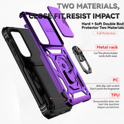 For Samsung Galaxy S25+ 5G Sliding Camshield Holder Phone Case(Purple)