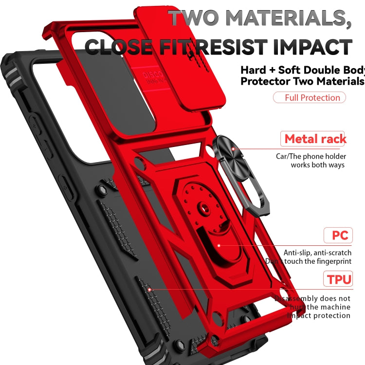 For Samsung Galaxy S25 Ultra 5G Sliding Camshield Holder Phone Case(Red)
