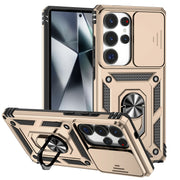 For Samsung Galaxy S25 Ultra 5G Sliding Camshield Holder Phone Case(Gold)