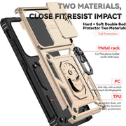For Samsung Galaxy S25 Ultra 5G Sliding Camshield Holder Phone Case(Gold)