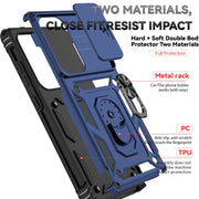 For Samsung Galaxy S25 Ultra 5G Sliding Camshield Holder Phone Case(Blue)