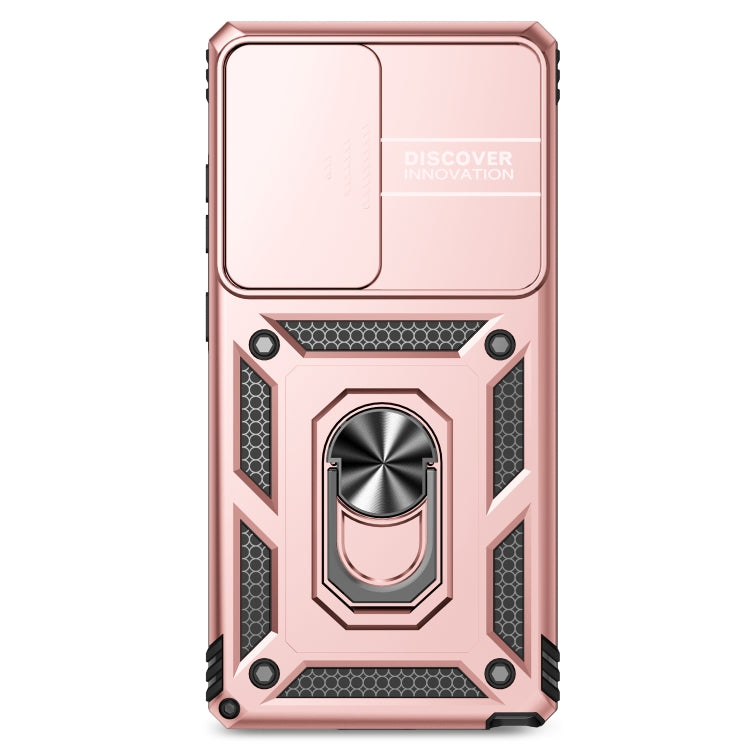 For Samsung Galaxy S25 Ultra 5G Sliding Camshield Holder Phone Case(Rose Gold)