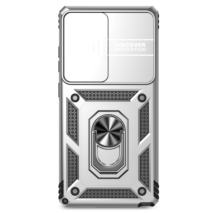 For Samsung Galaxy S25 Ultra 5G Sliding Camshield Holder Phone Case(Silver)