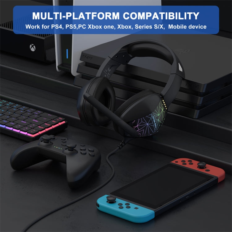 KOTION EACH G6000 On-Ear Gaming Headset with Mic, Length: About 2.1m(Black)