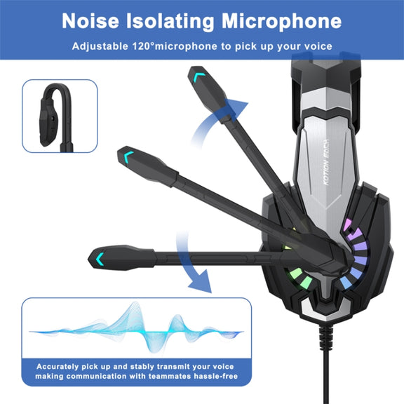KOTION EACH G9000 Plus On-Ear Gaming Headset with Mic, Length: About 2.1m(Black)