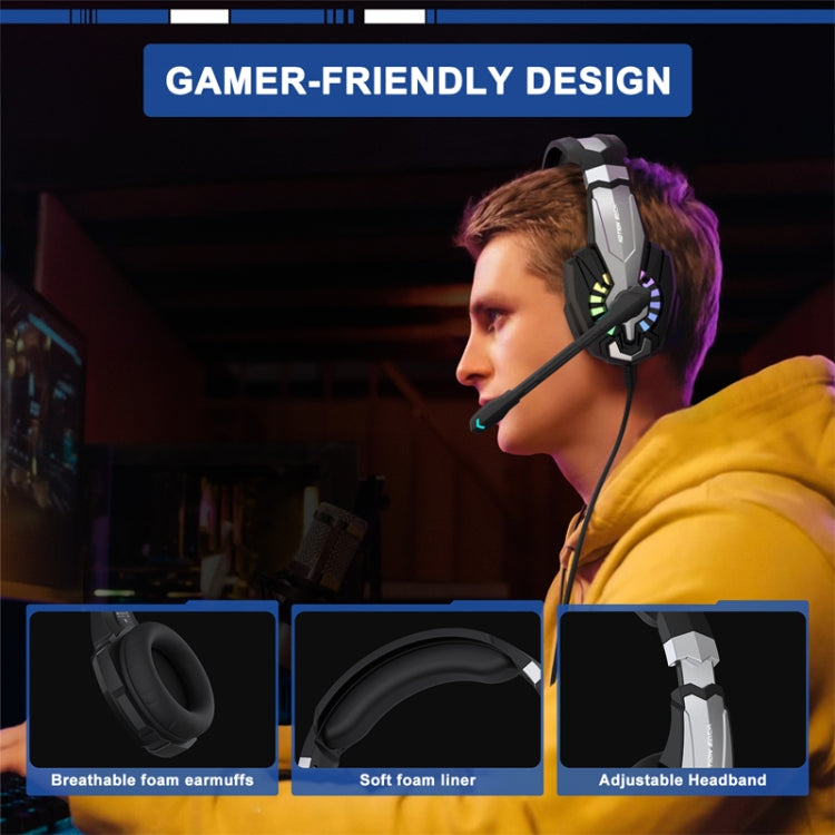 KOTION EACH G9000 Plus On-Ear Gaming Headset with Mic, Length: About 2.1m(Black)