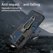 For Samsung Galaxy S25 Ultra 5G Armor Warrior Shockproof PC + TPU Phone Case(Blue)