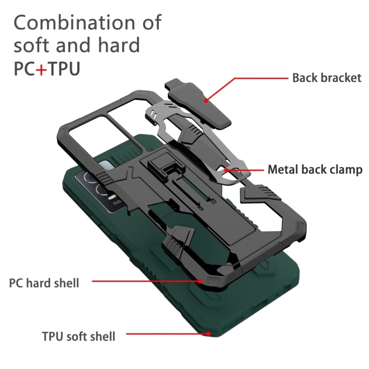For Samsung Galaxy S25 Ultra 5G Armor Warrior Shockproof PC + TPU Phone Case(Army Green)