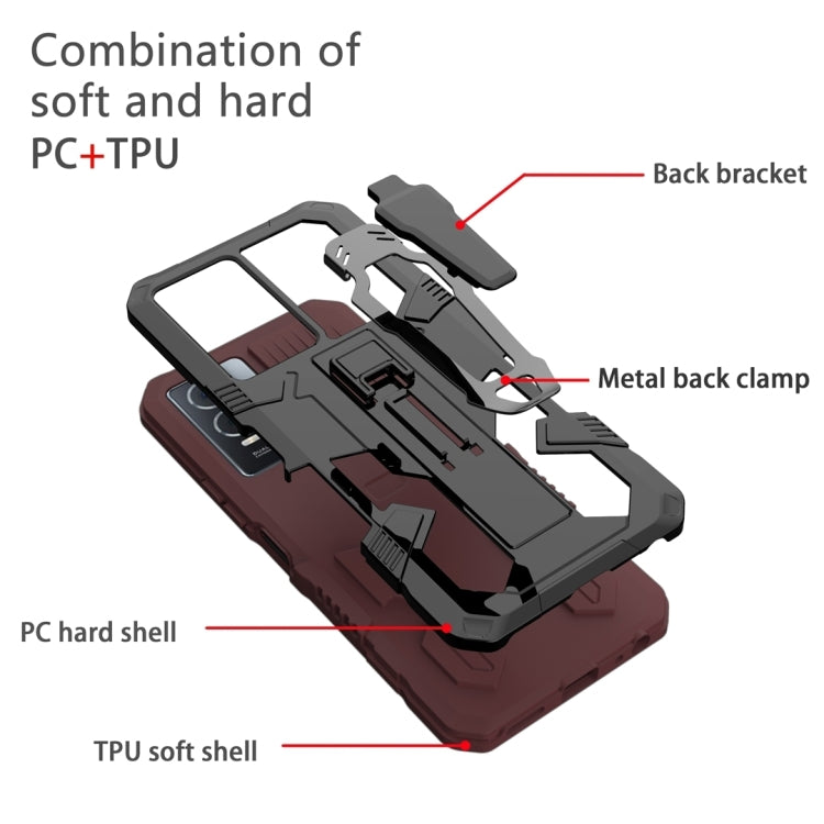For Samsung Galaxy S25 Ultra 5G Armor Warrior Shockproof PC + TPU Phone Case(Brown)