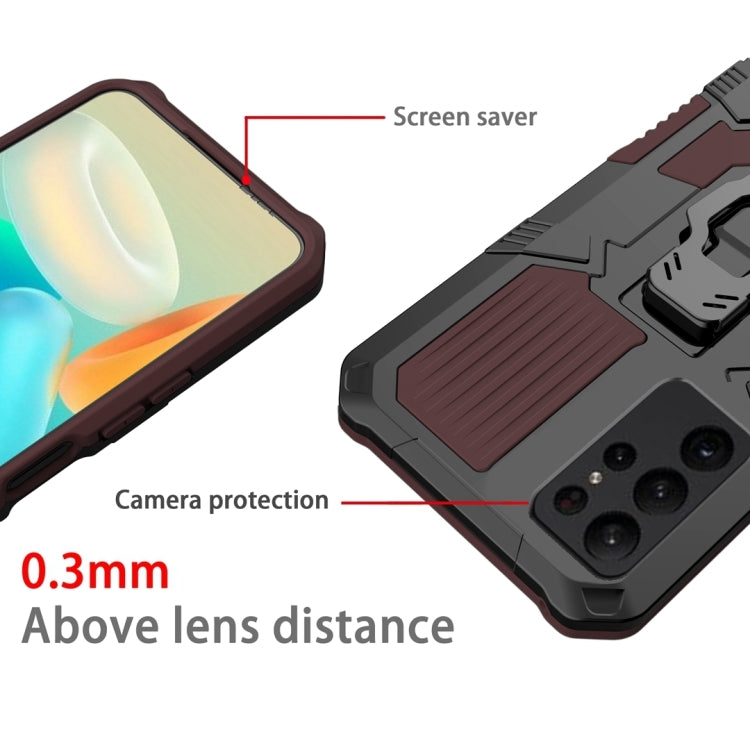 For Samsung Galaxy S25 Ultra 5G Armor Warrior Shockproof PC + TPU Phone Case(Brown)