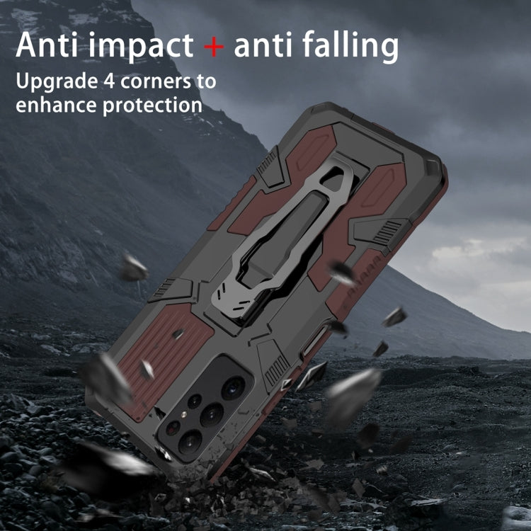 For Samsung Galaxy S25 Ultra 5G Armor Warrior Shockproof PC + TPU Phone Case(Brown)