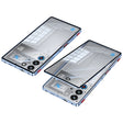 For ZTE nubia Red Magic 10 Pro / 10 Pro+ Snap Buckle Metal Frame Glass Back Panel Phone Case(Sierra Blue) - ZTE Cases by PMC TechLife | Online Shopping South Africa | PMC TechLife | Buy Now Pay Later Mobicred