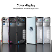 For ZTE nubia Red Magic 10 Pro / 10 Pro+ Snap Buckle Metal Frame Glass Back Panel Phone Case(Silver)