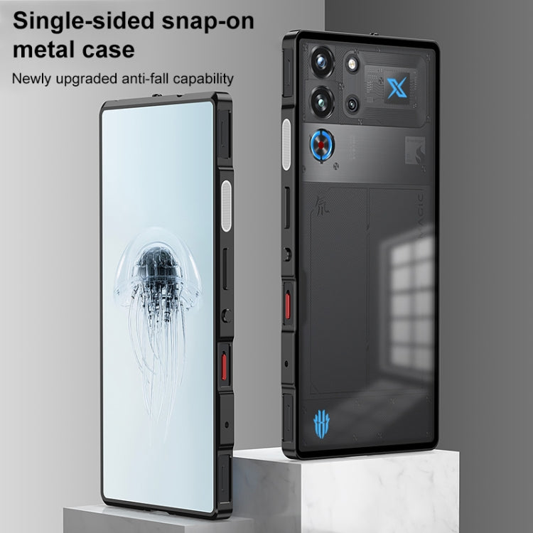 For ZTE nubia Red Magic 10 Pro / 10 Pro+ Snap Buckle Metal Frame Frosted Phone Case(Space Black)