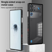 For ZTE nubia Red Magic 10 Pro / 10 Pro+ Snap Buckle Metal Frame Frosted Phone Case(Sierra Blue)