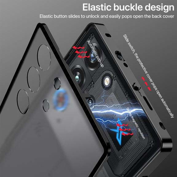 For ZTE nubia Red Magic 10 Pro / 10 Pro+ Snap Buckle Metal Frame Frosted Phone Case(Space Black)
