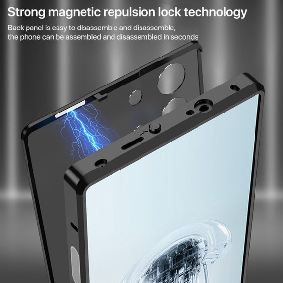 For ZTE nubia Red Magic 10 Pro / 10 Pro+ Snap Buckle Metal Frame Frosted Phone Case(Space Black)