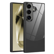 For Samsung Galaxy S25 5G Litchi Texture TPU Hybrid Acrylic Phone Case(Black)