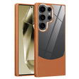 For Samsung Galaxy S25 Ultra 5G Litchi Texture TPU Hybrid Acrylic Phone Case(Brown) - Galaxy S25 Ultra 5G Cases by PMC TechLife | Online Shopping South Africa | PMC TechLife | Buy Now Pay Later Mobicred
