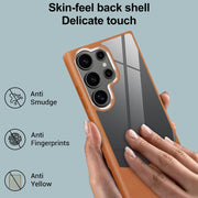 For Samsung Galaxy S25 5G Litchi Texture TPU Hybrid Acrylic Phone Case(Black)
