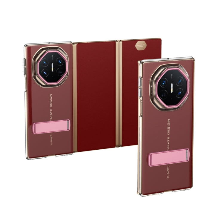 For Huawei Mate XT Ultimate Ice-Cold Holder PC Hybrid TPU Phone Case(Pink)