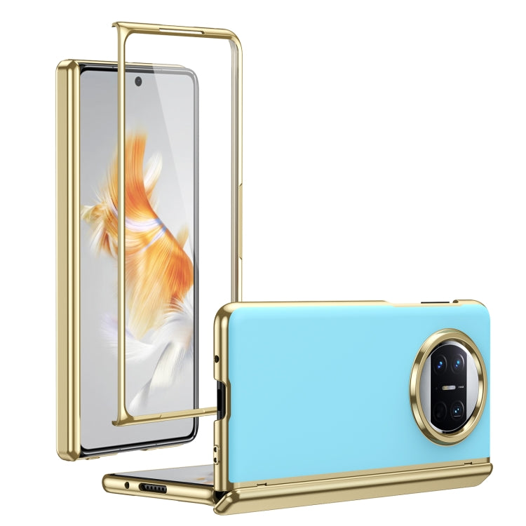 For Huawei Mate X3 Integrated AG Frosted Vacuum Plating Phone Case(Ice Blue)